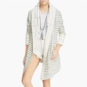 Free People Blue and White Striped Jacket
